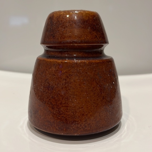 Antique Telegram Insulator- Ceramic Brown - Picture 3 of 8